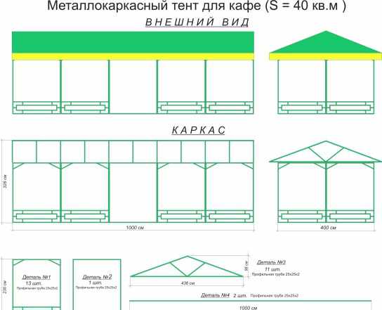 Тент для летнего кафе