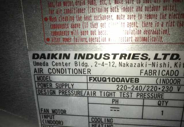  Daikin fxuq100aveb