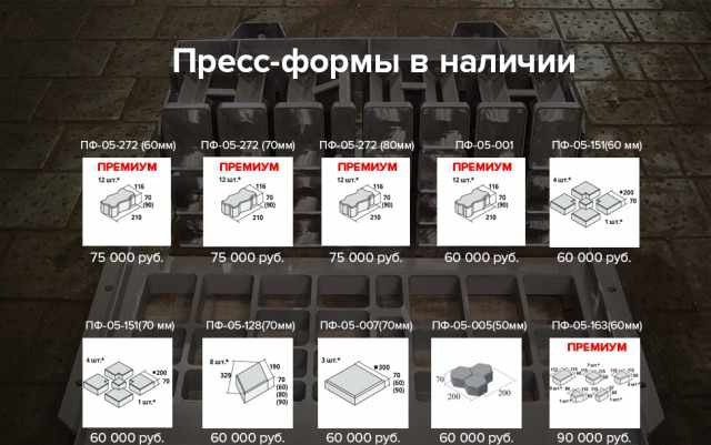 Пуансон-матрицы для вибропрессов