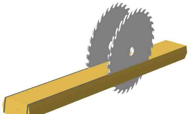 Станок для пиления-с двумя пильными дисками