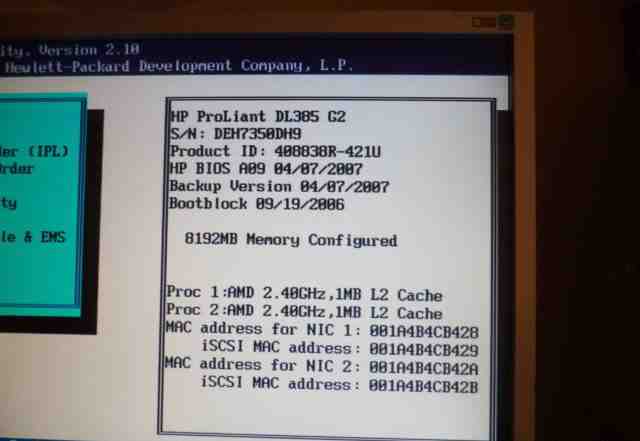  сервер HP Proliant DL385 G2 HE 2216