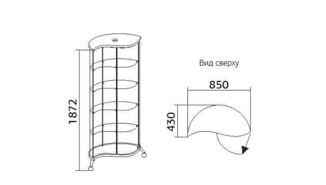 Стеклянная витрина "Капля"