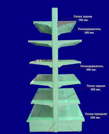 Стеллаж металлический островной любой комплектации