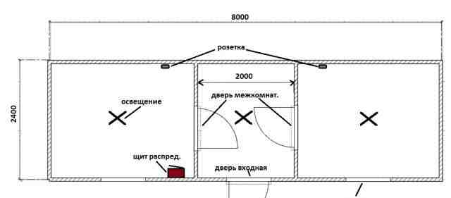 Бытовка 8.0х2.4х2.4