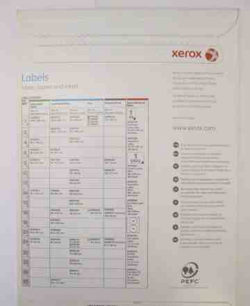 Xerox наклейки бумажные laser/copier (12) 003R9740