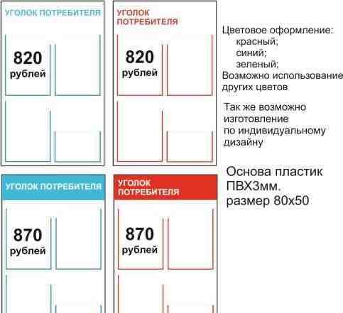 Уголок потребителя в наличии