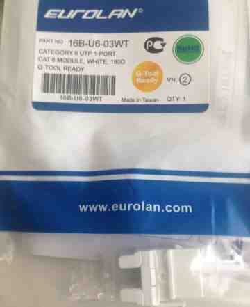 Розеточный модуль eurolan UTP6 Keystone RJ45