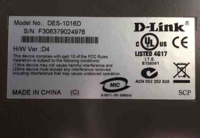 D-link DES -1016D