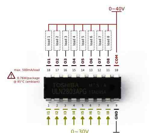 Сборка Дарлингтона ULN2803