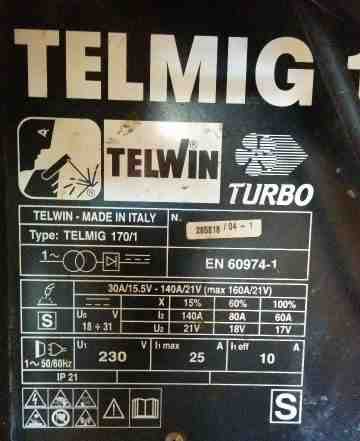 Сварочный полуавтомат Telwin telmig 170/1 turbo