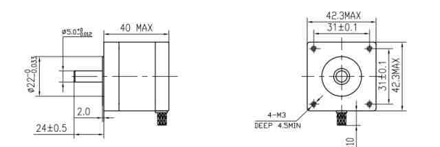 Шаговый двигатель Nema 17 - 40мм длина