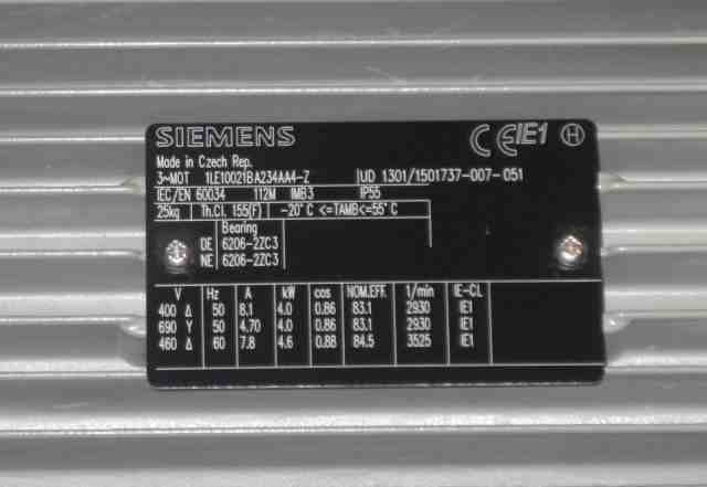 Электродвигатель siemens 4 kw