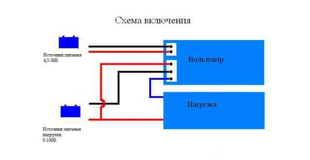 Встраиваемый мини вольтметр с амперметром 100V10А