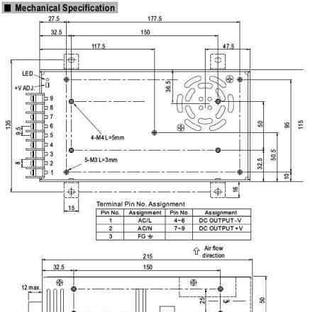 Источник питания S-350-48 (48В 7.3А 350Вт)