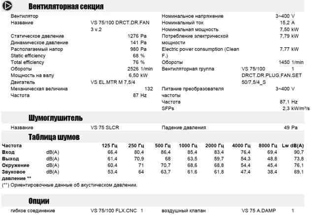 Приточная вент система VTS clima VS-75-R-H/S 12000