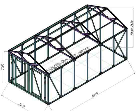 Быстрособираемый каркас склада 6 х 3.5 м