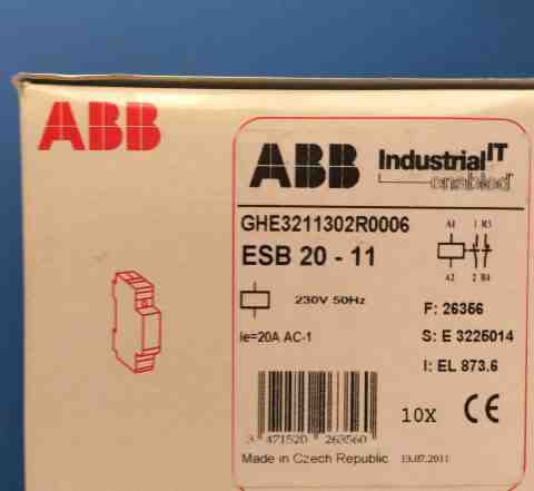 Контакторы ABB ESB-20-11 (20А AC1) 220 В ас